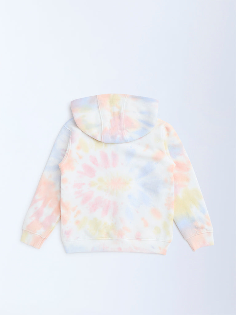 HOP Kids Multicolour Tie-Dye Design Cotton-Blend Hoodie