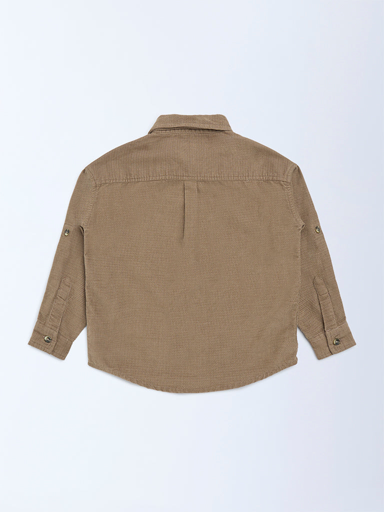 HOP Kids Taupe Cotton Shirt