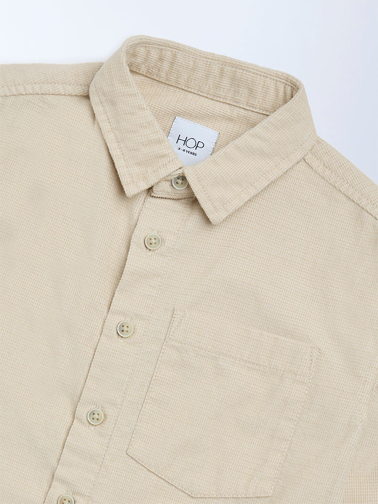 HOP Kids Light Beige Cotton Shirt