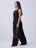 Y&F Kids Black Solid High-Rise Trousers