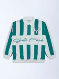 Y&F Kids Green Striped Cotton-Blend Sweatshirt