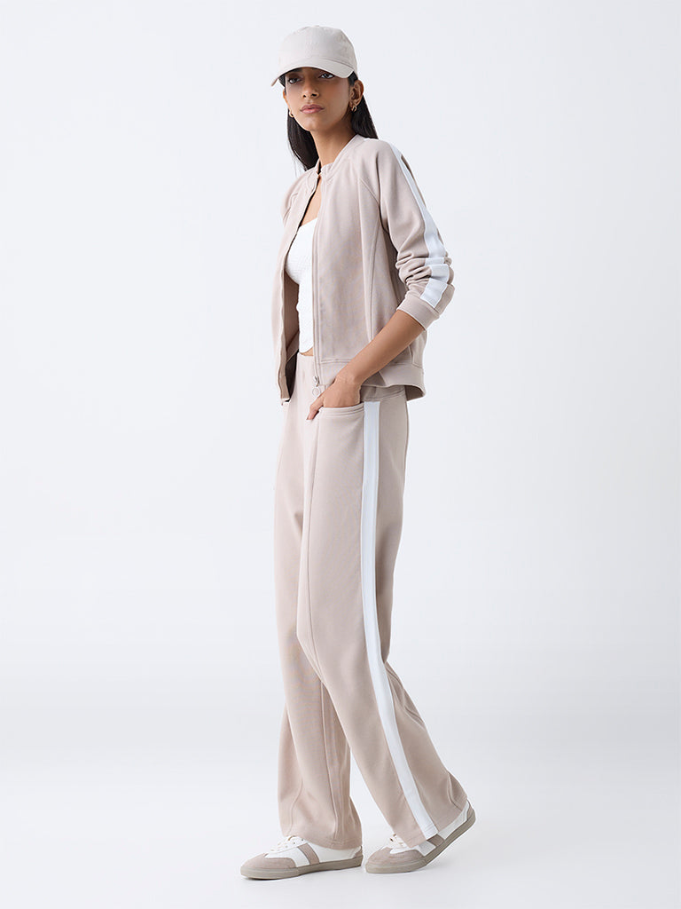 Studiofit Taupe Solid Jacket