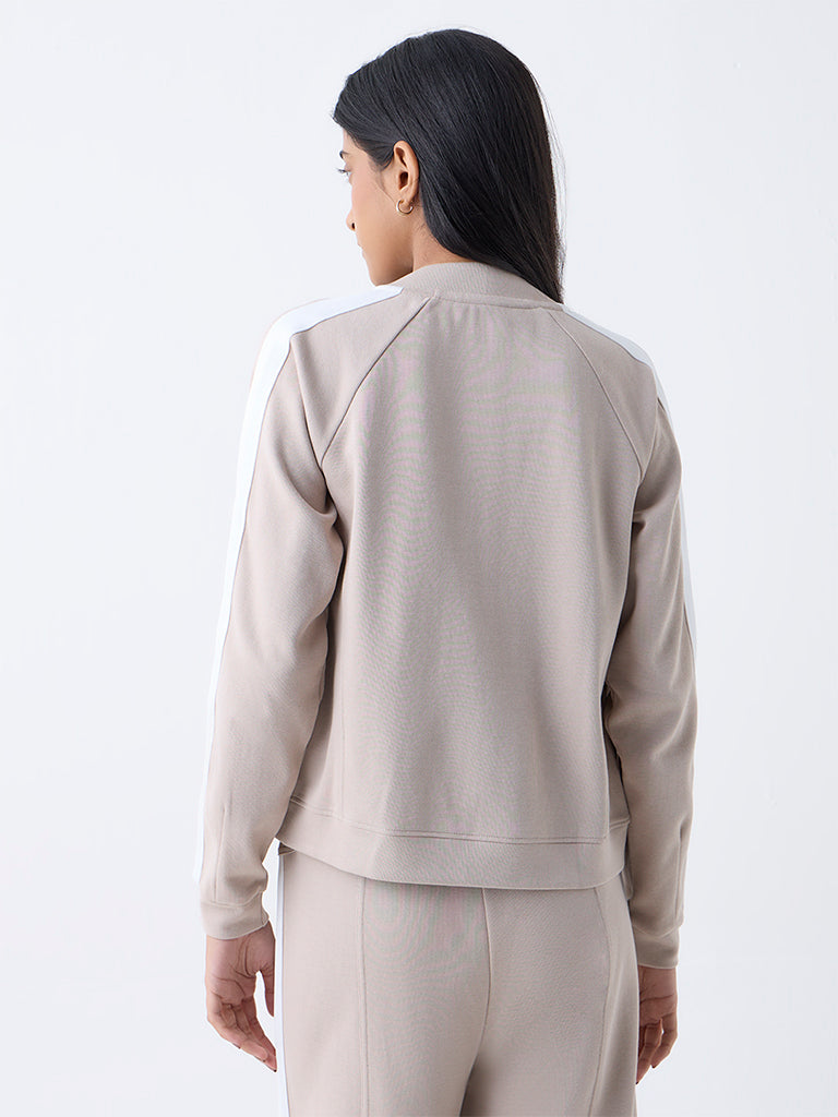 Studiofit Taupe Solid Jacket