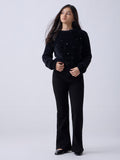Y&F Kids Black High-Rise Flared Jeans