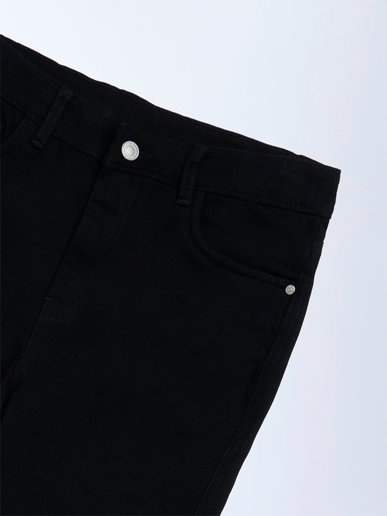 Y&F Kids Black High-Rise Flared Jeans