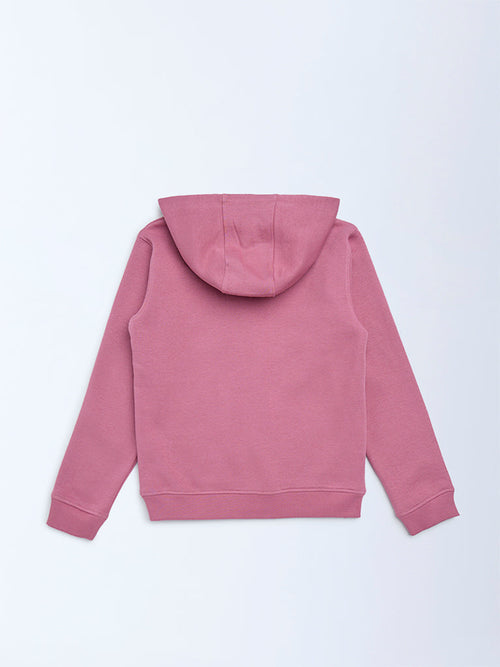 HOP Kids Dusty Rose Christmas-Themed Cotton-Blend Hoodie