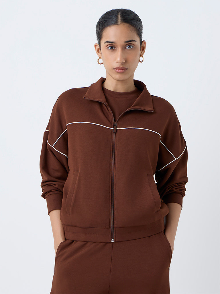 LOV Dark Brown Solid Jacket