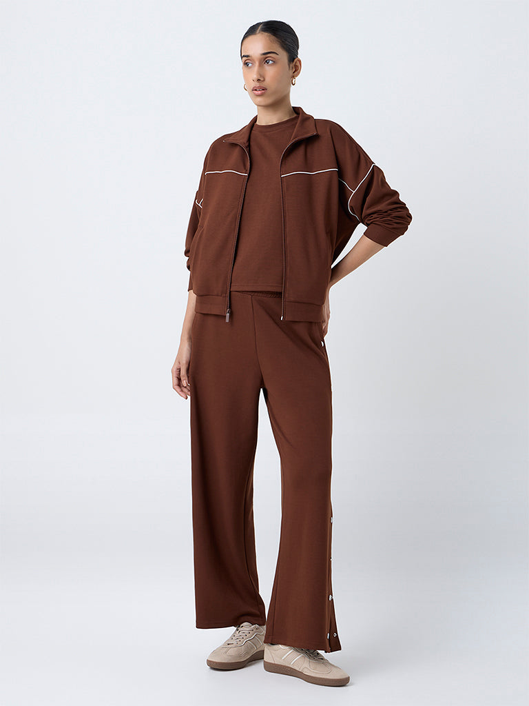 LOV Dark Brown Solid Jacket