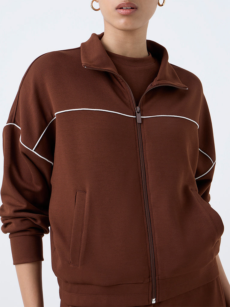 LOV Dark Brown Solid Jacket