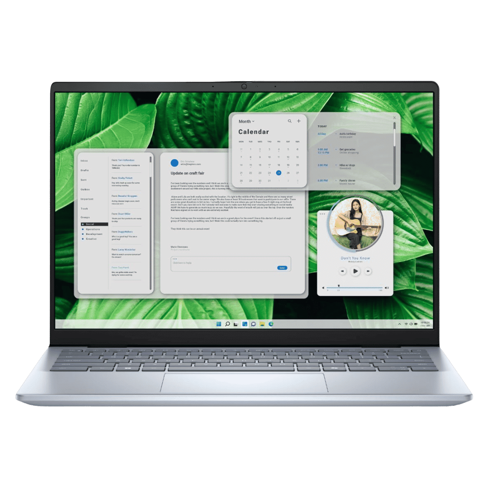 DELL Inspiron 5445 AMD Ryzen 5 8540U 8th Gen Thin & Light Laptop (16GB, 512GB SSD, Windows 11 Home, 14 inch FHD Plus Display, MS Office 2021, Ice Blue, 1.61 KG)