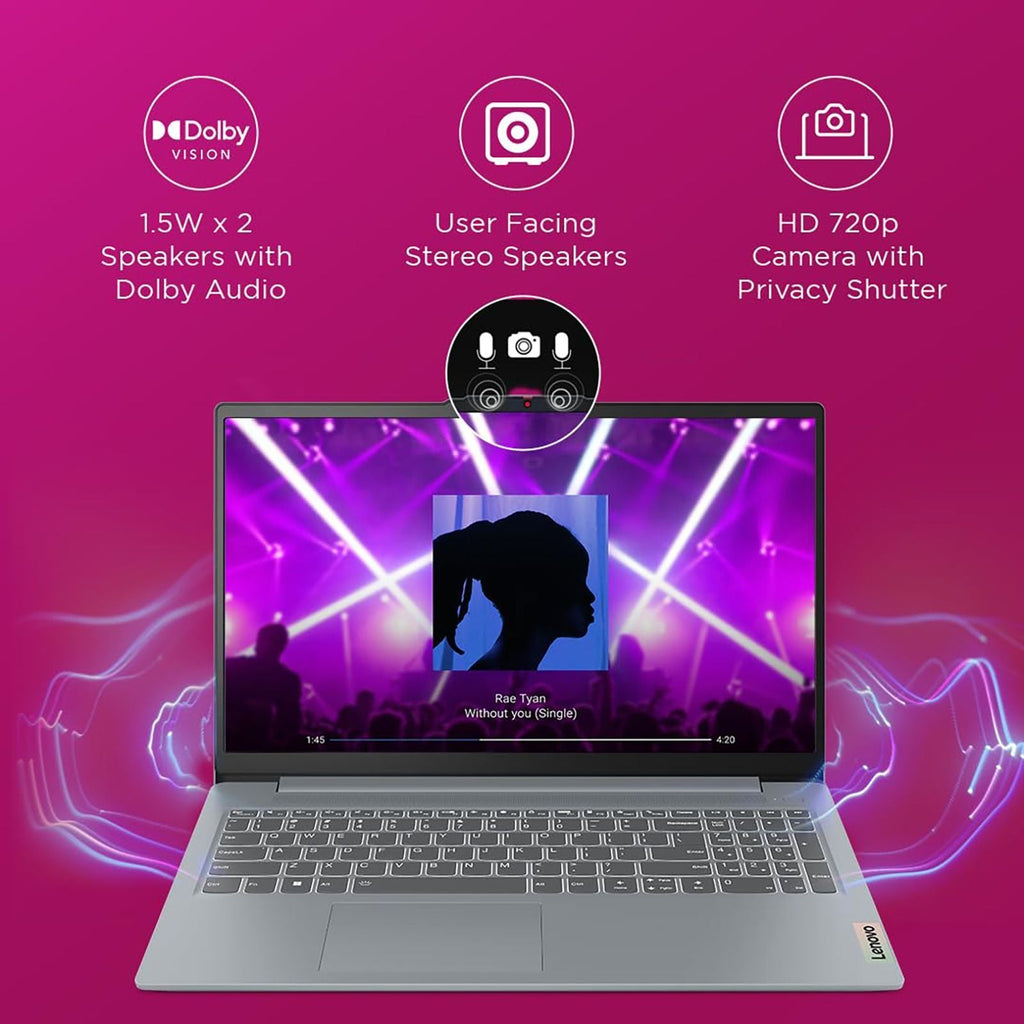 Lenovo IdeaPad Slim 3 15AMN8 AMD Ryzen 3 7320U Thin & Light Laptop (8GB, 512GB SSD, Windows 11 Home, 15.6 inch Full HD Display, MS Office 2024, Arctic Grey, 1.62 KG)