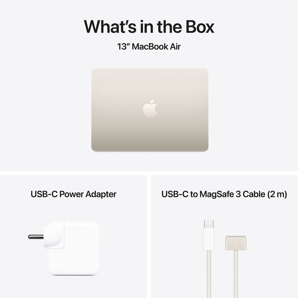 Apple MacBook Air (13.6 inch, M4, 16GB, 512GB, macOS, Starlight)