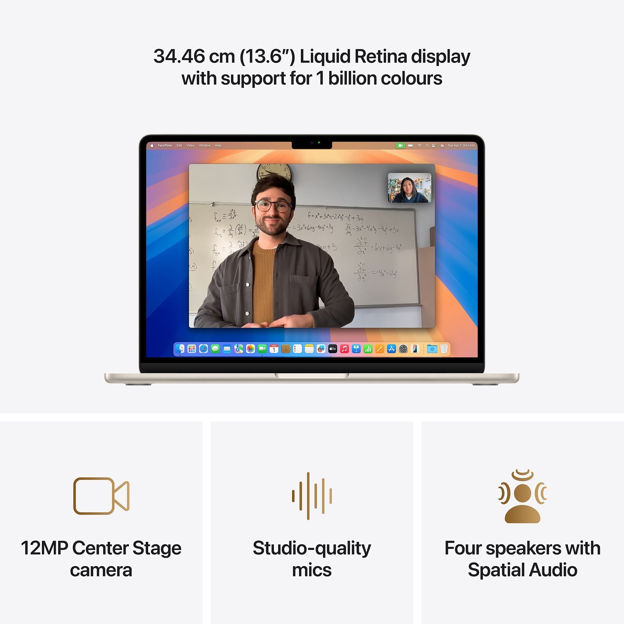 Apple MacBook Air (13.6 inch, M4, 16GB, 512GB, macOS, Starlight)