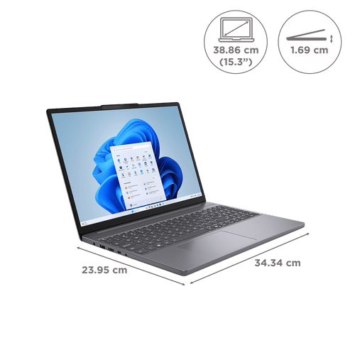 Lenovo IdeaPad Slim 3 15IRH10 Intel Core i5 13th Gen Thin & Light Laptop (16GB, 512GB SSD, Windows 11 Home, 15.3 inch WUXGA IPS Display, MS Office 2024, Luna Grey, 1.59 KG)