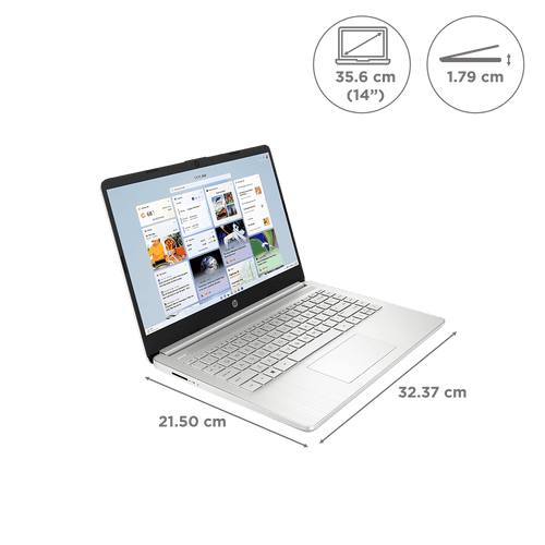 HP 14-ep0294TU Intel Core i3 13th Gen Laptop (8GB, 512GB SSD, Windows 11 Home, 14 inch Full HD Display, MS Office 2024, Natural Silver, 1.4 KG)
