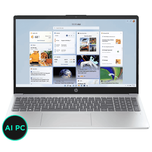 HP 15-hr1000TU Intel Core Ultra 5 Thin & Light Laptop (16GB, 512GB SSD, Windows 11 Home, 15.6 inch Full HD Display, Natural Silver, 1.65 KG)