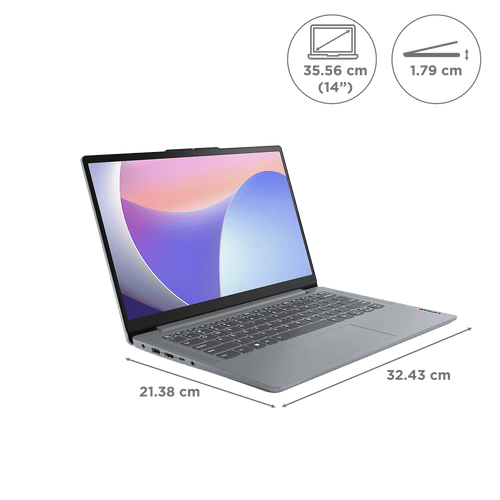 Lenovo IdeaPad Slim 3 14IRU8 Intel Core i3 13th Gen Thin & Light Laptop (8GB, 512GB SSD, Windows 11 Home, 14 inch Full HD Display, MS Office Home 2024, Arctic Grey, 1.37 KG)