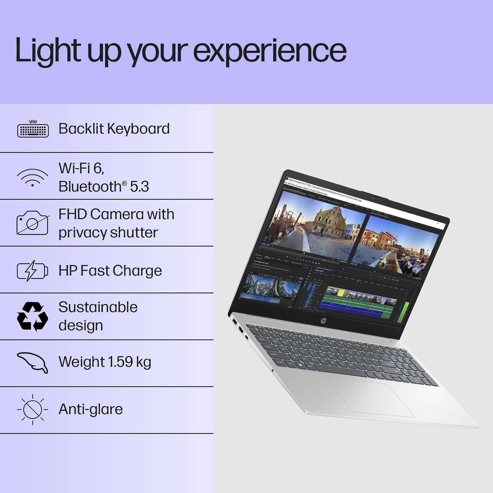 HP 15-fd0691TU Thin & Light Laptop (12GB RAM, 512GB SSD, Windows 11 Home, 15.6 inch Full HD Display, Natural Silver, 1.59 KG)