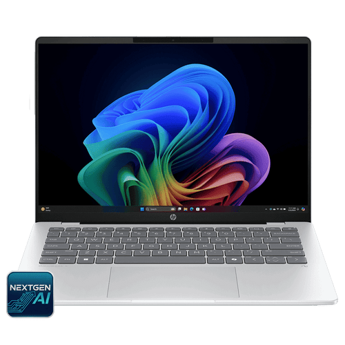 HP OmniBook 5 14-he0015QU Qualcomm Snapdragon X Thing & Light Laptop (16GB, 1TB SSD, Windows 11 Home, 14 inch 2K OLED Display, MS Office Home 2024, Glacier Silver, 1.35 KG)