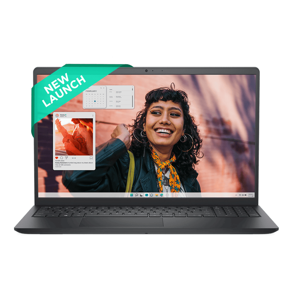 DELL DC 15250 Intel Core 3 Thin & Light Laptop (16GB, 512GB SSD, Windows 11, 15.6 inch Full HD Display, MS Office Home 2024, Carbon Black, 1.66 KG)