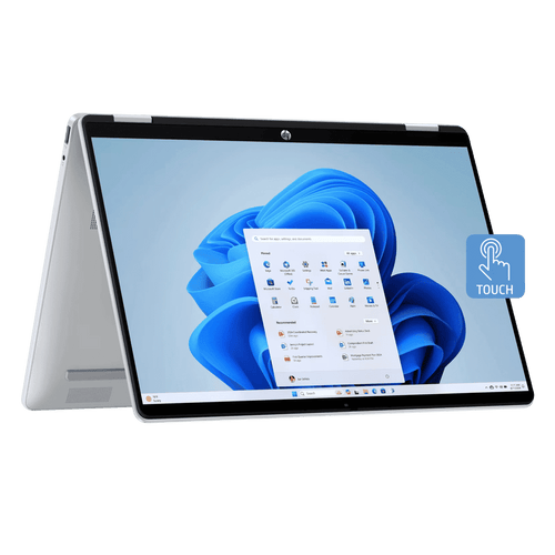 HP OmniBook 5 Flip Intel Core i5-1334U 13th Gen Touchscreen 2-in-1 Laptop (16GB RAM, 512GB SSD, Windows 11 Home, 14 inch 2K IPS Display, Microsoft Office Home 2024, Glacier Silver, 1.62 KG)