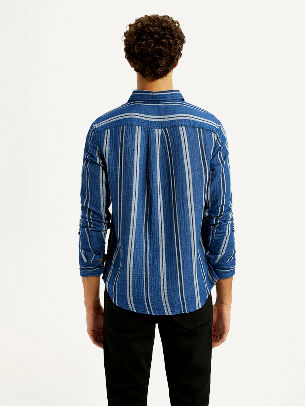 Men's Striped Blue Slim Fit Shirt