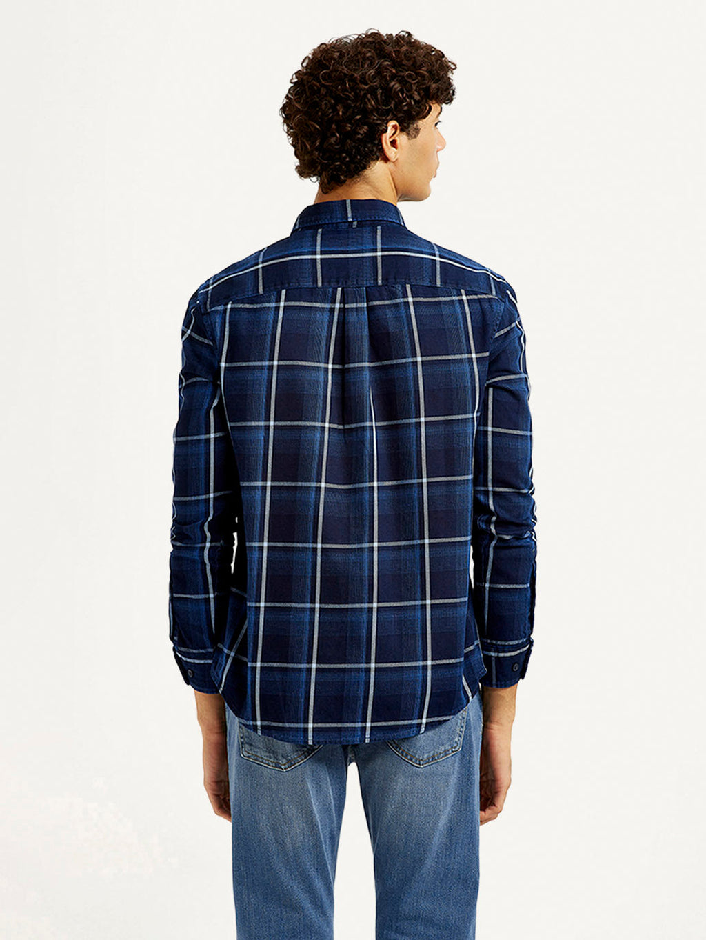 Men's Checkered Navy Slim Fit Shirt