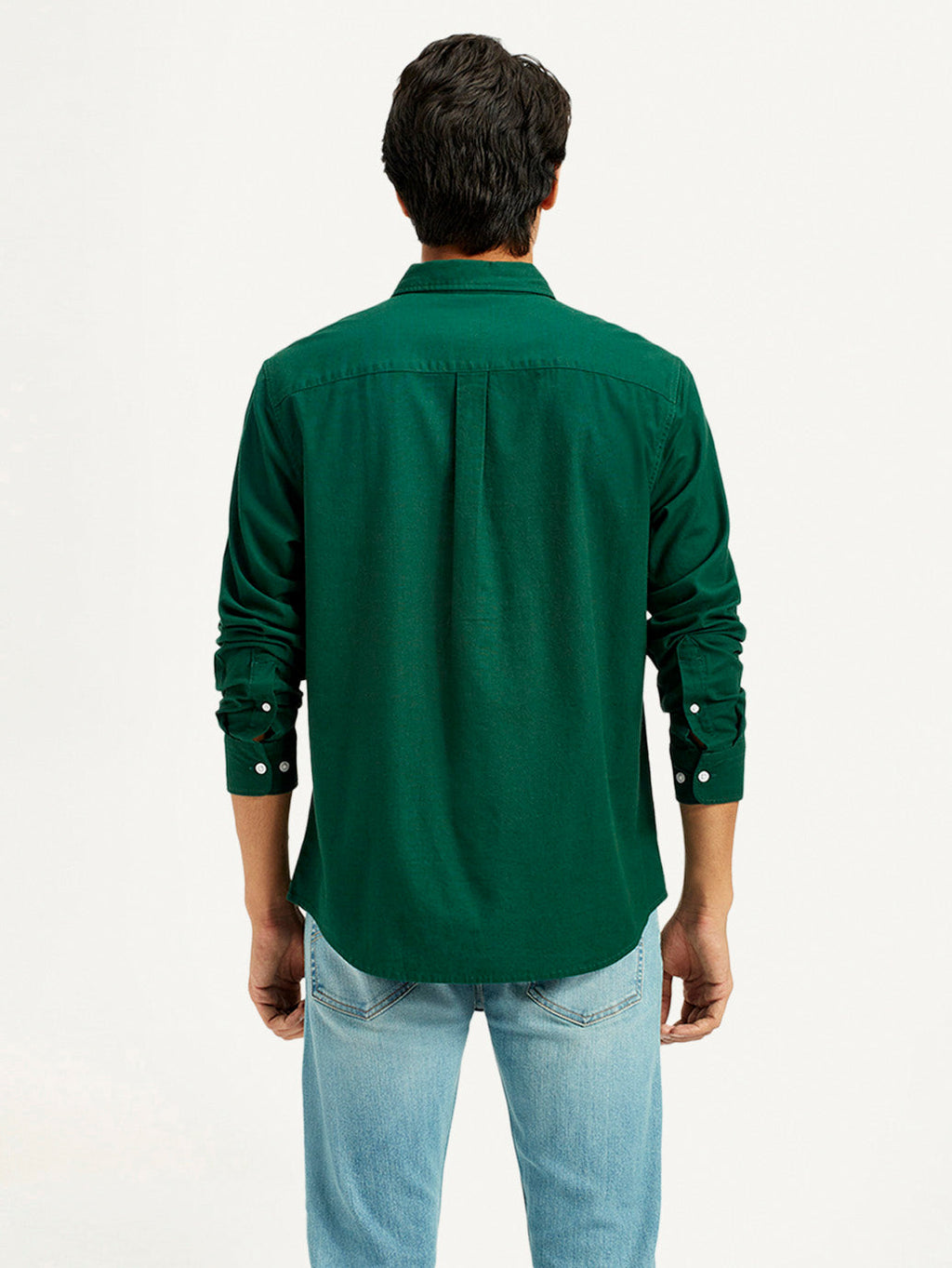 Men's Solid Dark Green Slim Fit Shirt