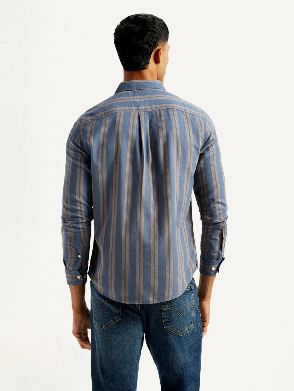 Men's Striped Blue Slim Fit Shirt