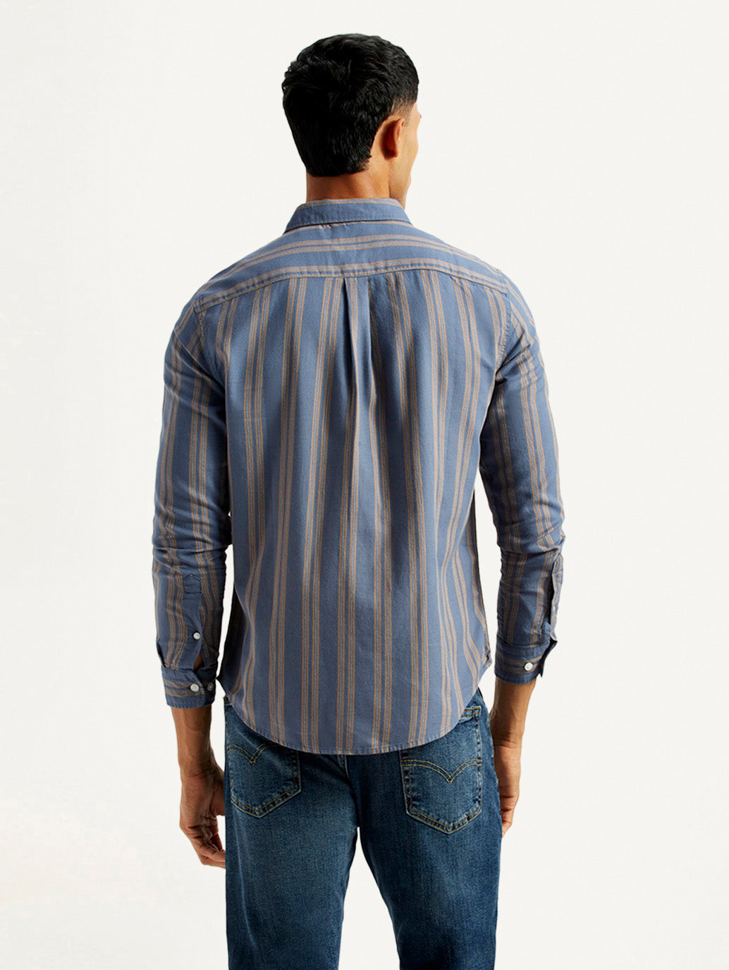 Men's Striped Blue Slim Fit Shirt