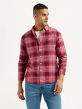 Men's Checkered Red Slim Fit Shirt