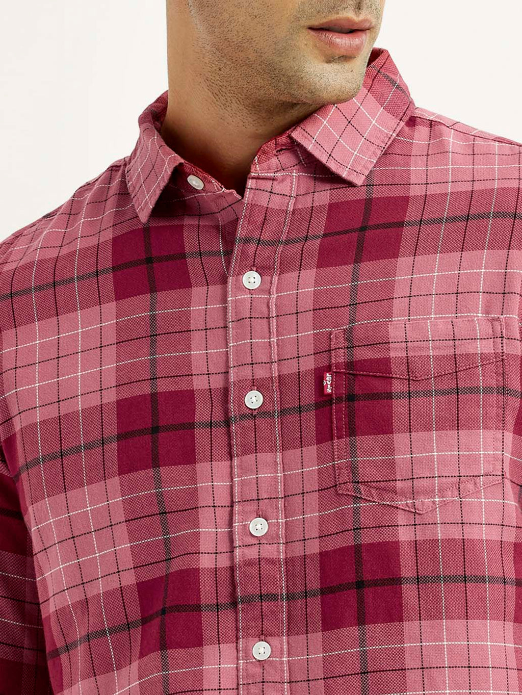 Men's Checkered Red Slim Fit Shirt