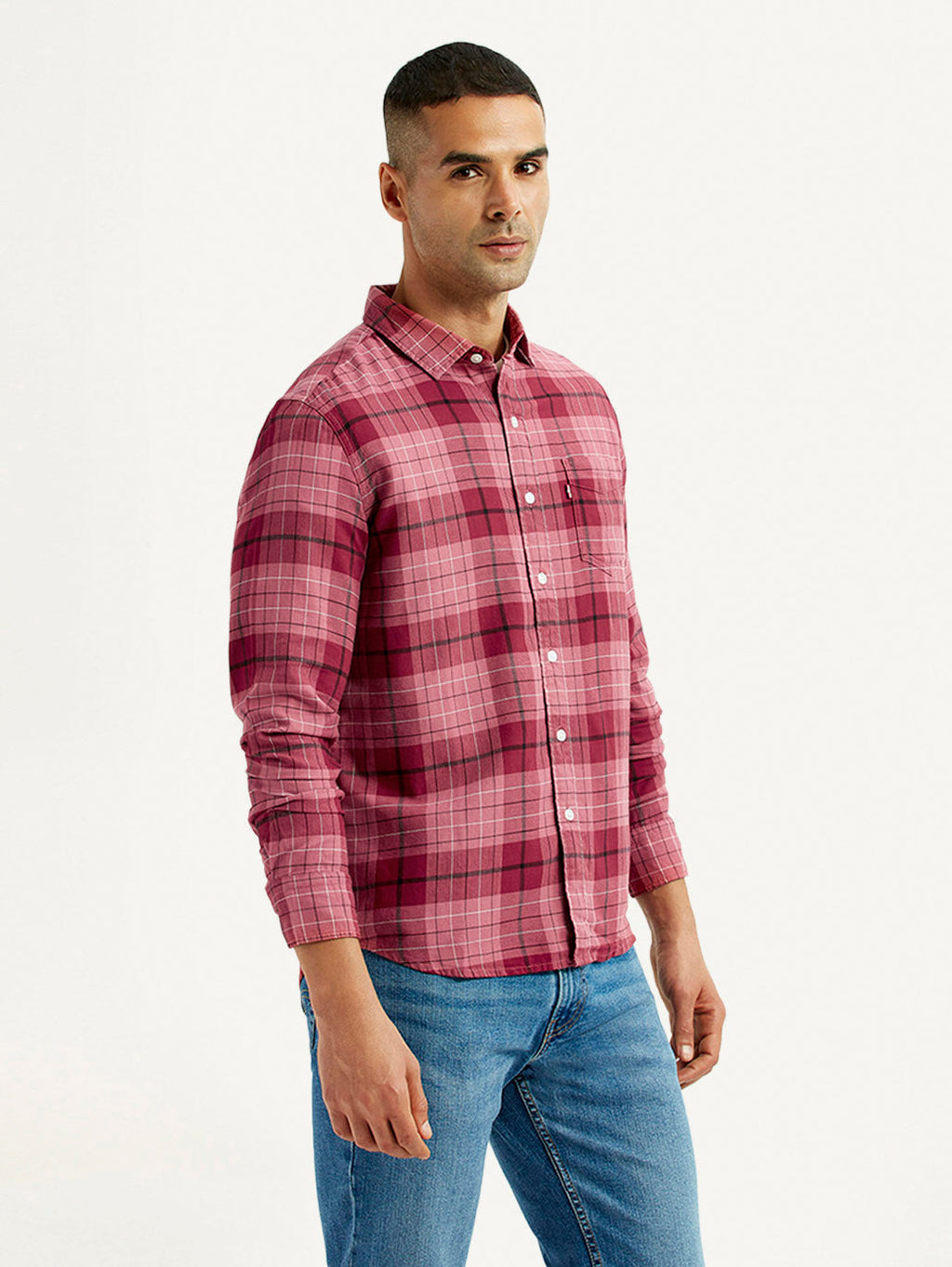 Men's Checkered Red Slim Fit Shirt