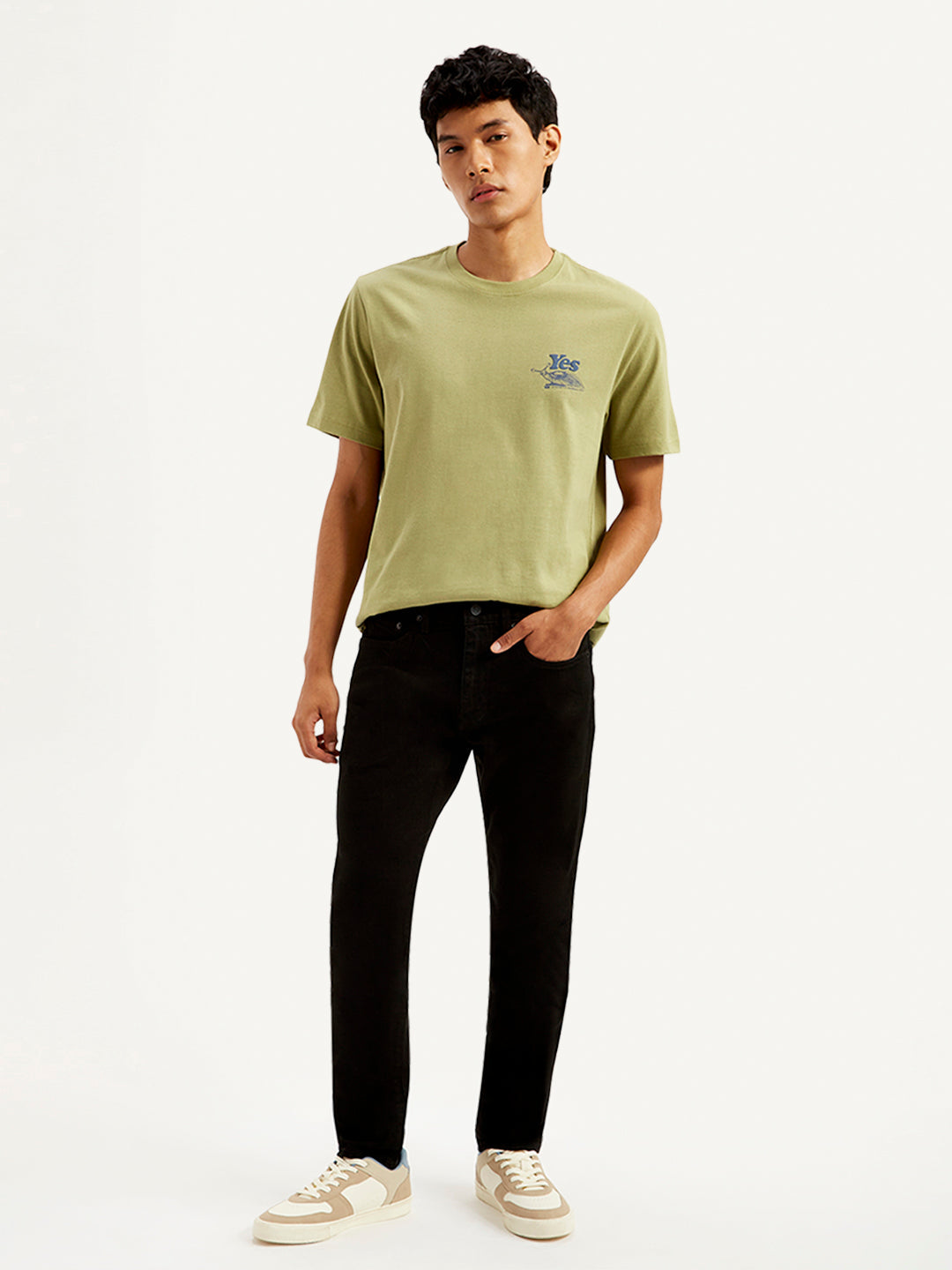 Men's 512 Black Slim Tapered Fit Mid Rise Selvedge Jeans