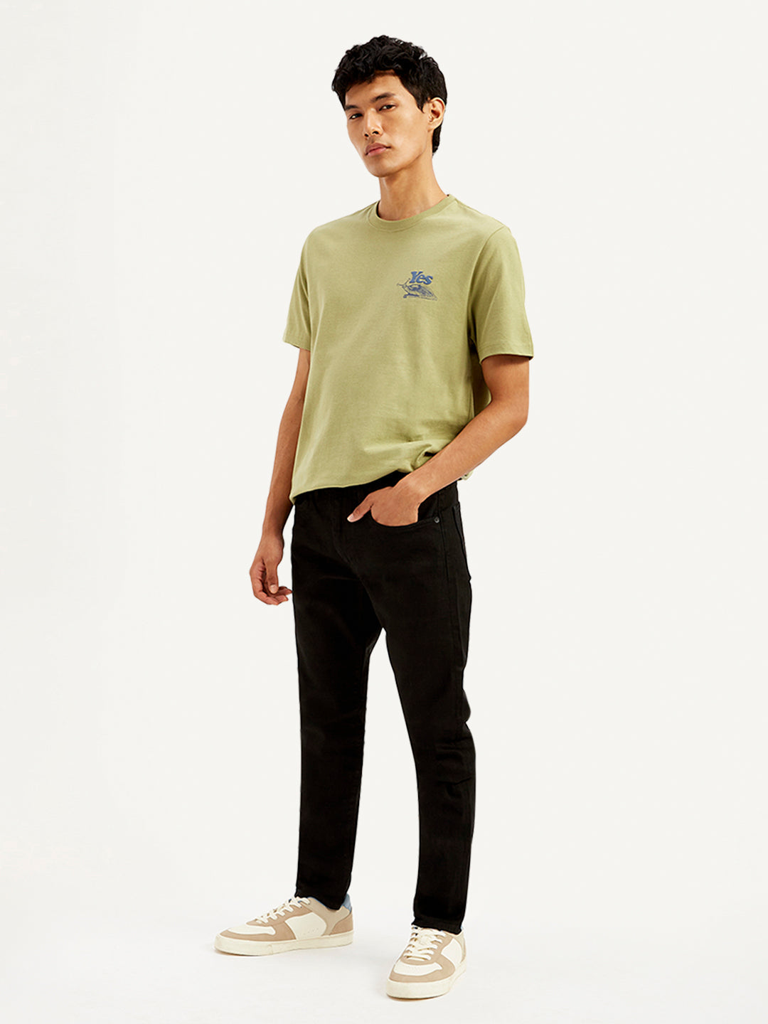 Men's 512 Black Slim Tapered Fit Mid Rise Selvedge Jeans