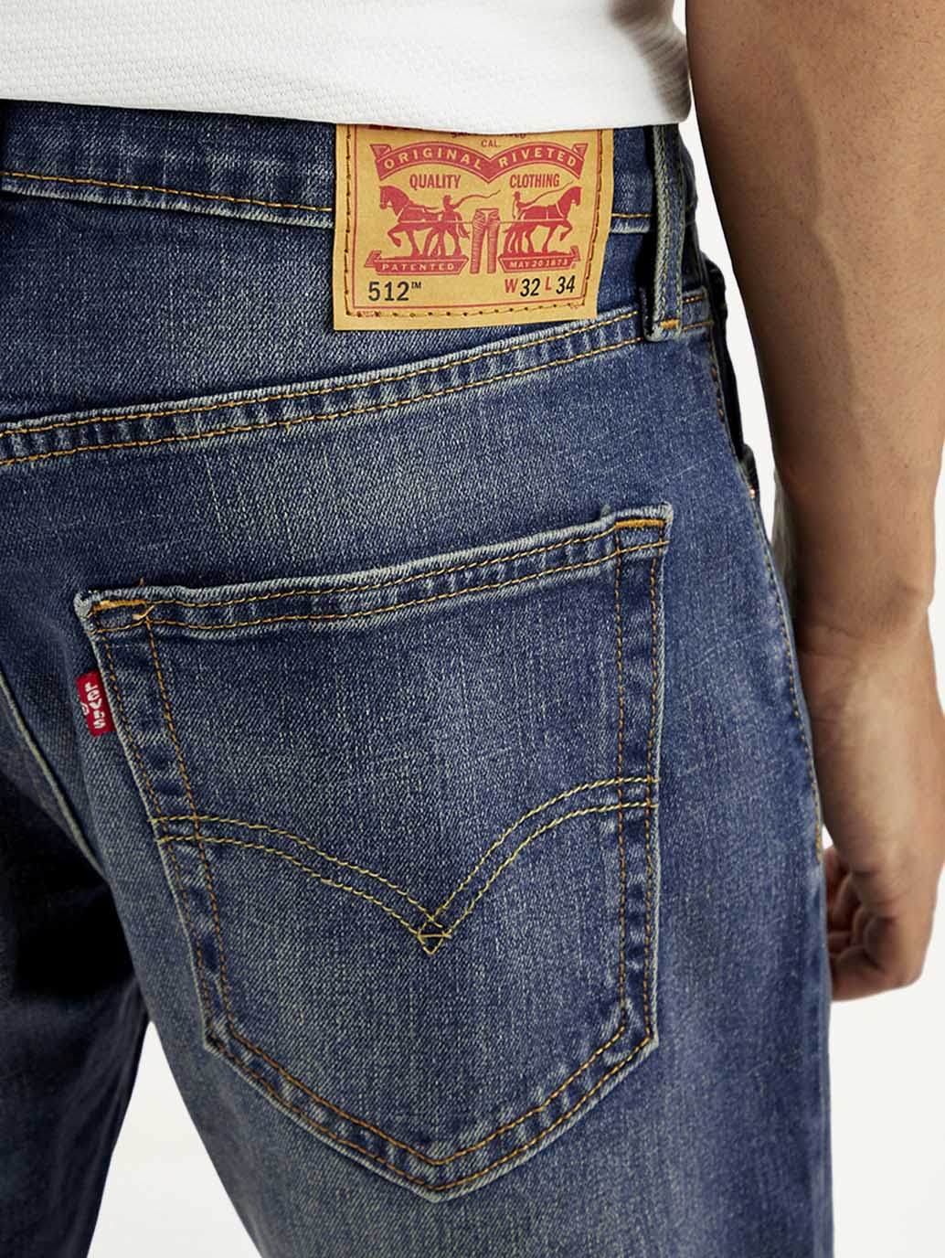 Men's 512 Blue Slim Tapered Fit Mid Rise Jeans