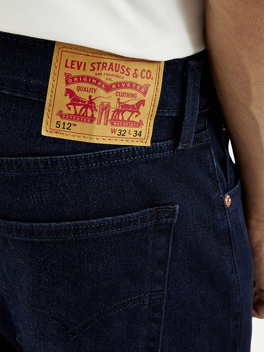 Men's 512 Dark Blue Slim Tapered Fit Mid Rise Jeans