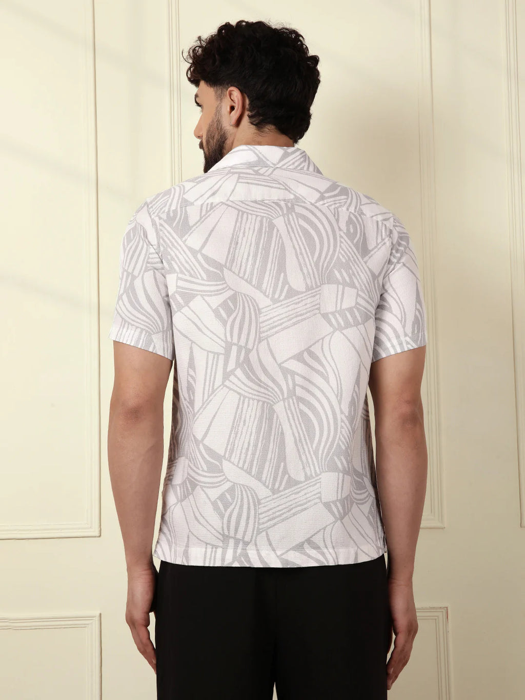 Textured Patterns AOP Shirt | Grey