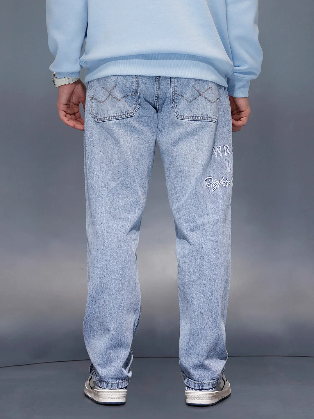 Men Casual Anti Fit Jeans With Tonal Embroidery | Super Stone