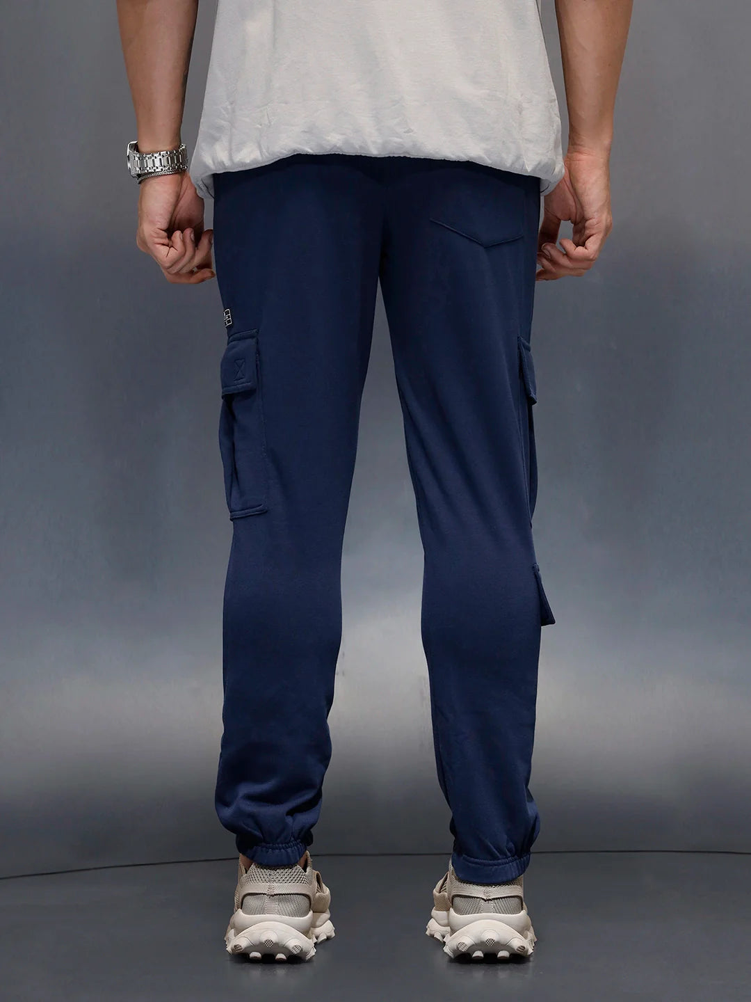 Men's casual straight fit knitted jogger | Navy Blue