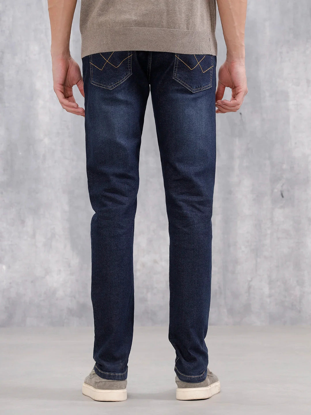 Men Casual Slim Tapered Fit Jeans | Med Stone