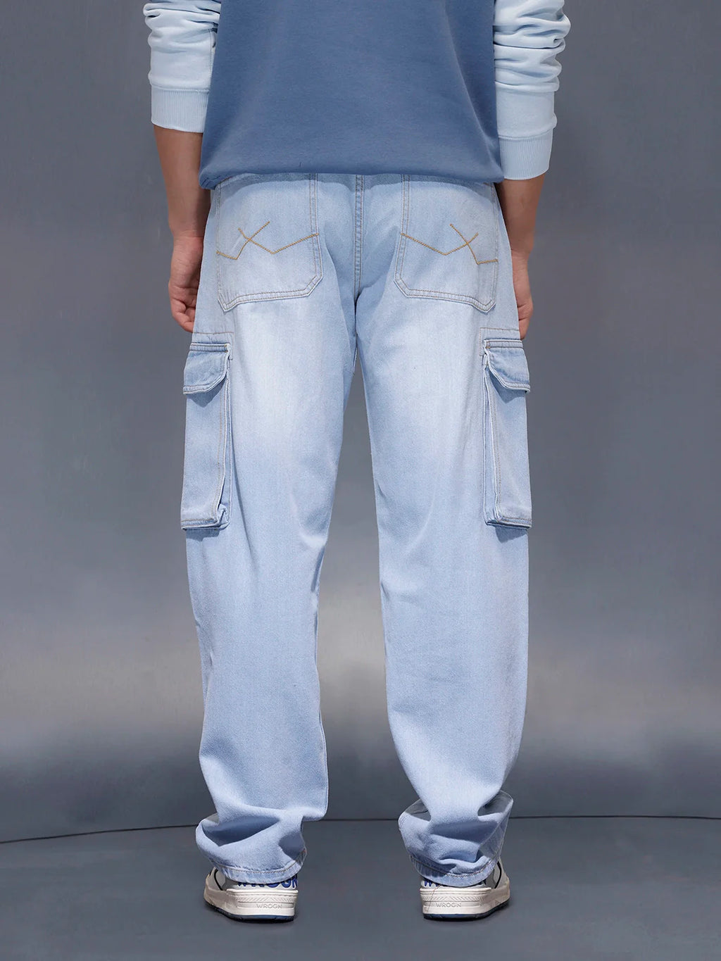 Light Washloose Fit Cargo Jeans | Blue