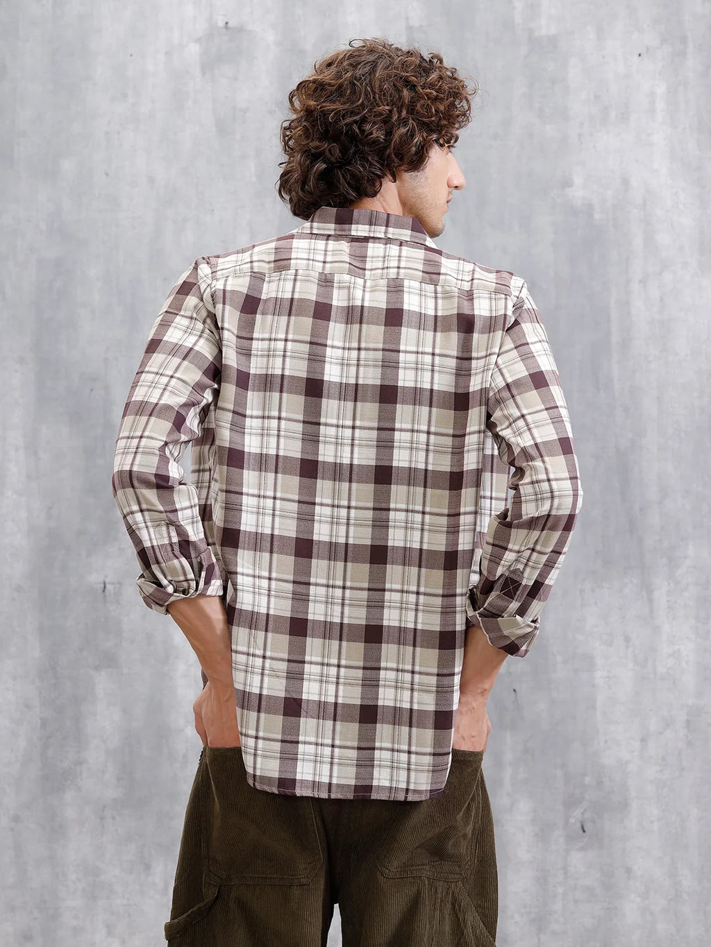 Checkered Full Sleeve Shirt | Brown