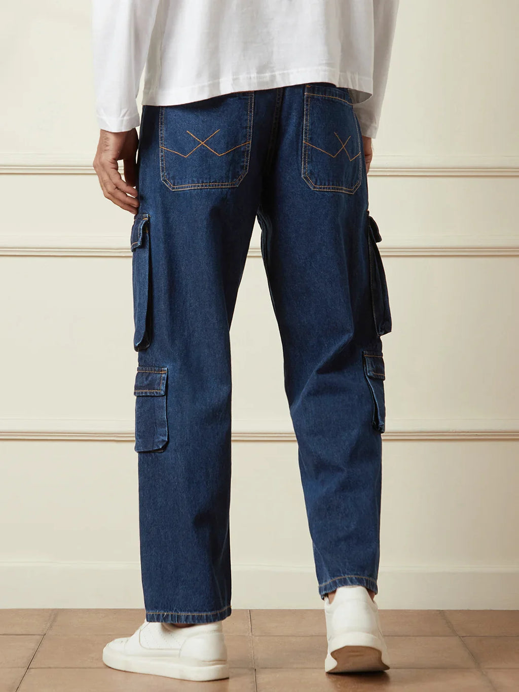 Loose Fit Utility Denim Cargo | Blue