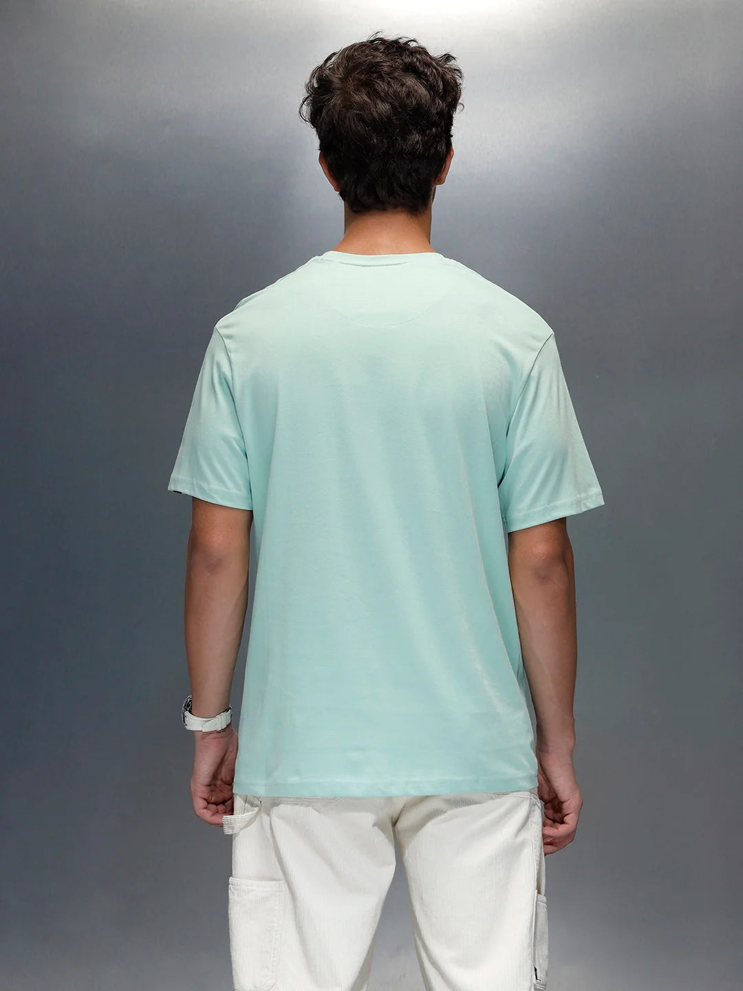 Wrogn Comfort Fit Graphic Printed T-Shirt | Light Green