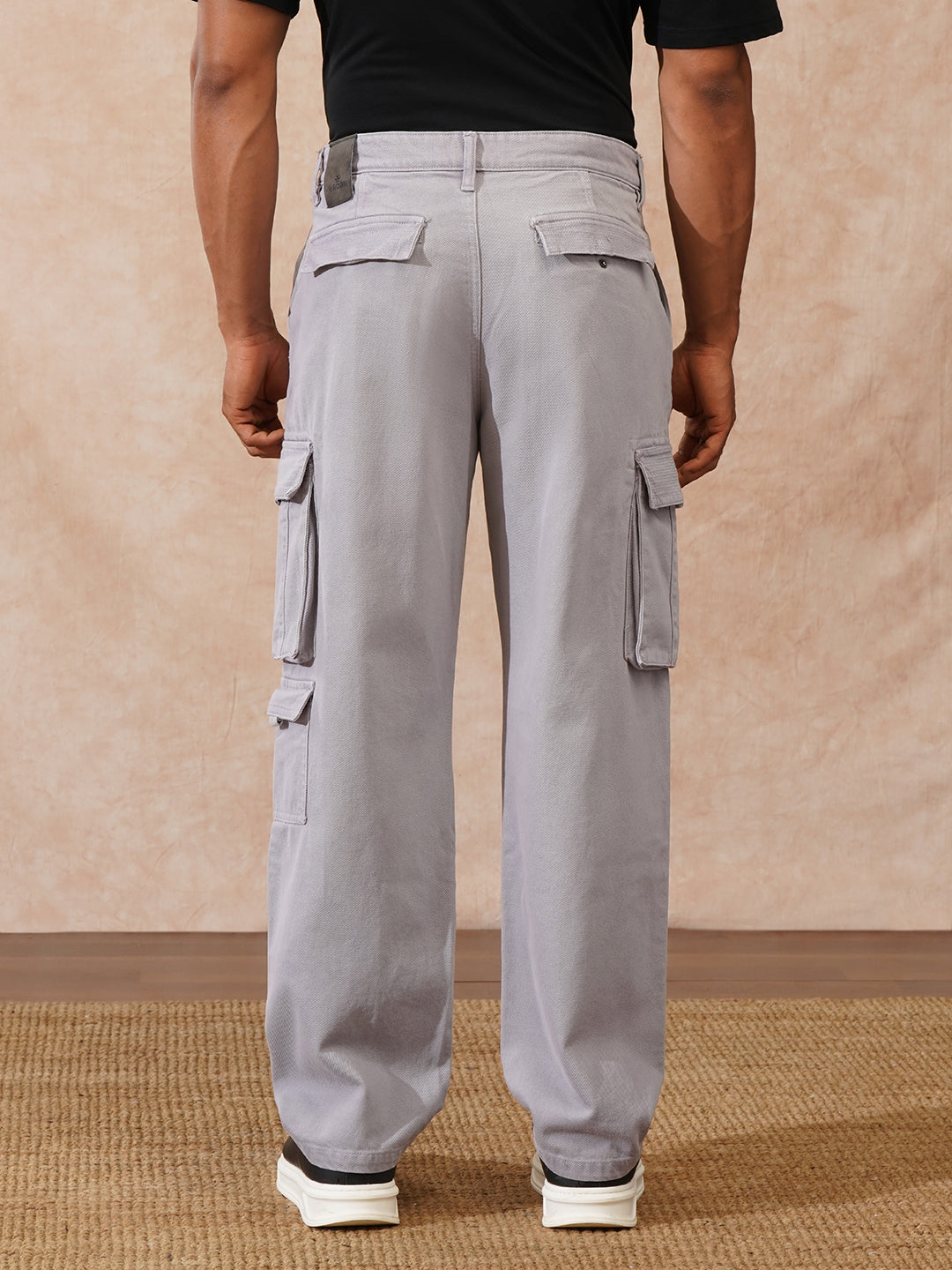 Stacked Loose Fit Cargo Trouser | Grey