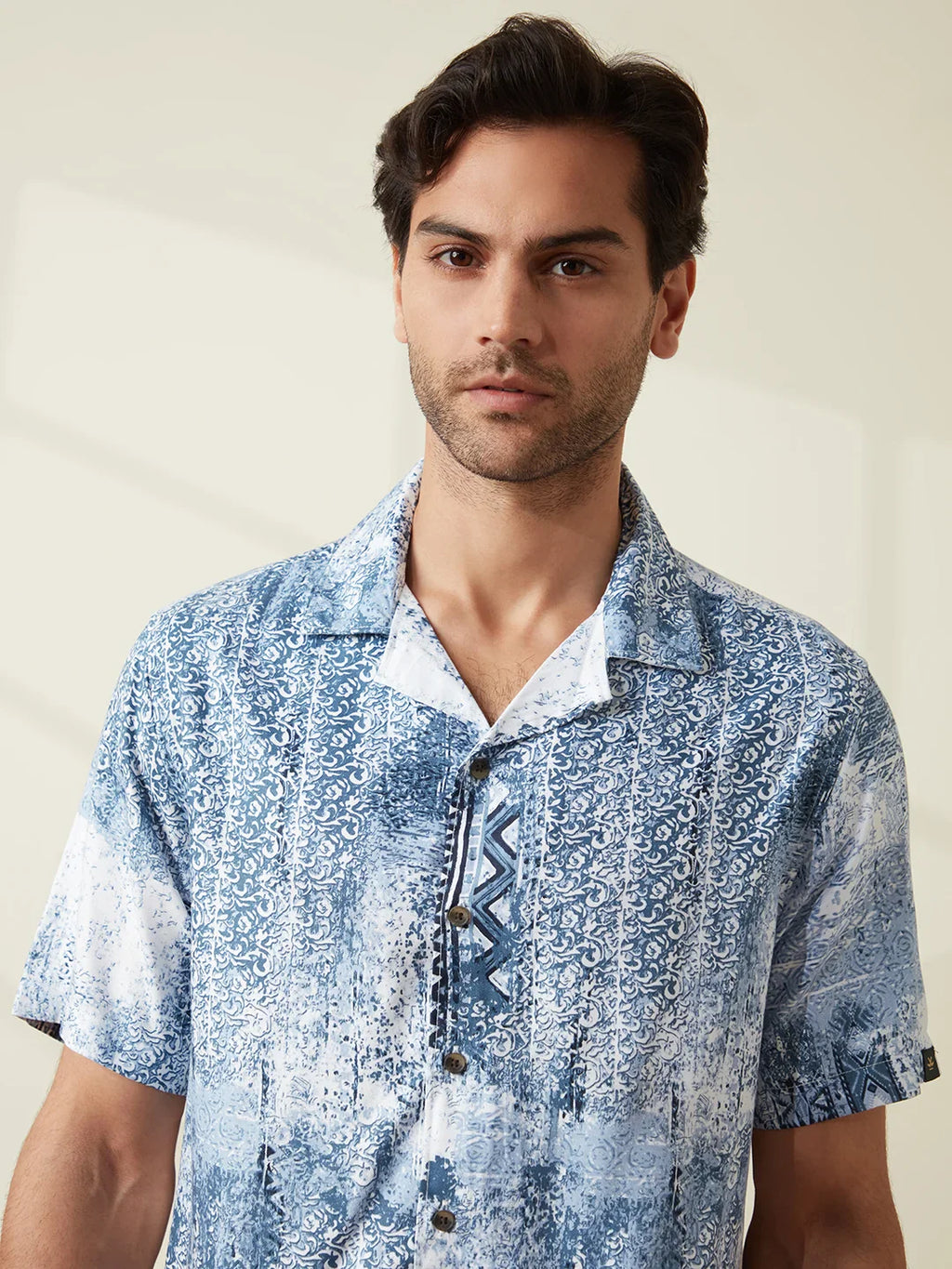 AOP Fluid Light Weight Viscose Shirt | Blue