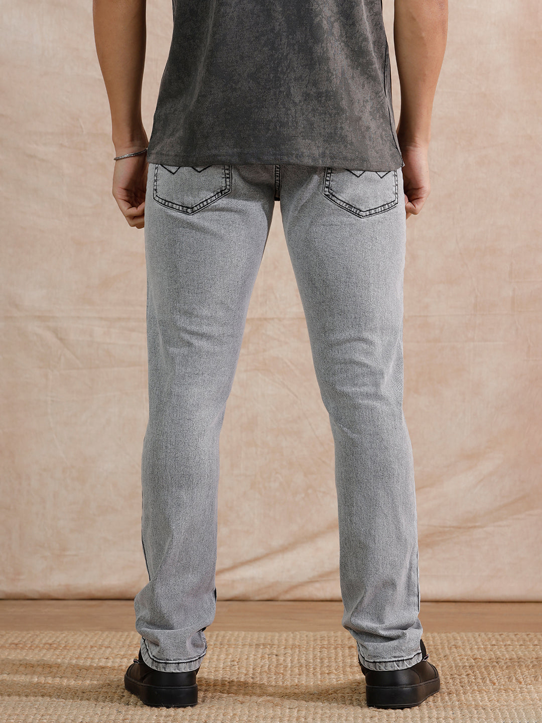 Solid Heavy Fade Slim Fit Jeans | Grey
