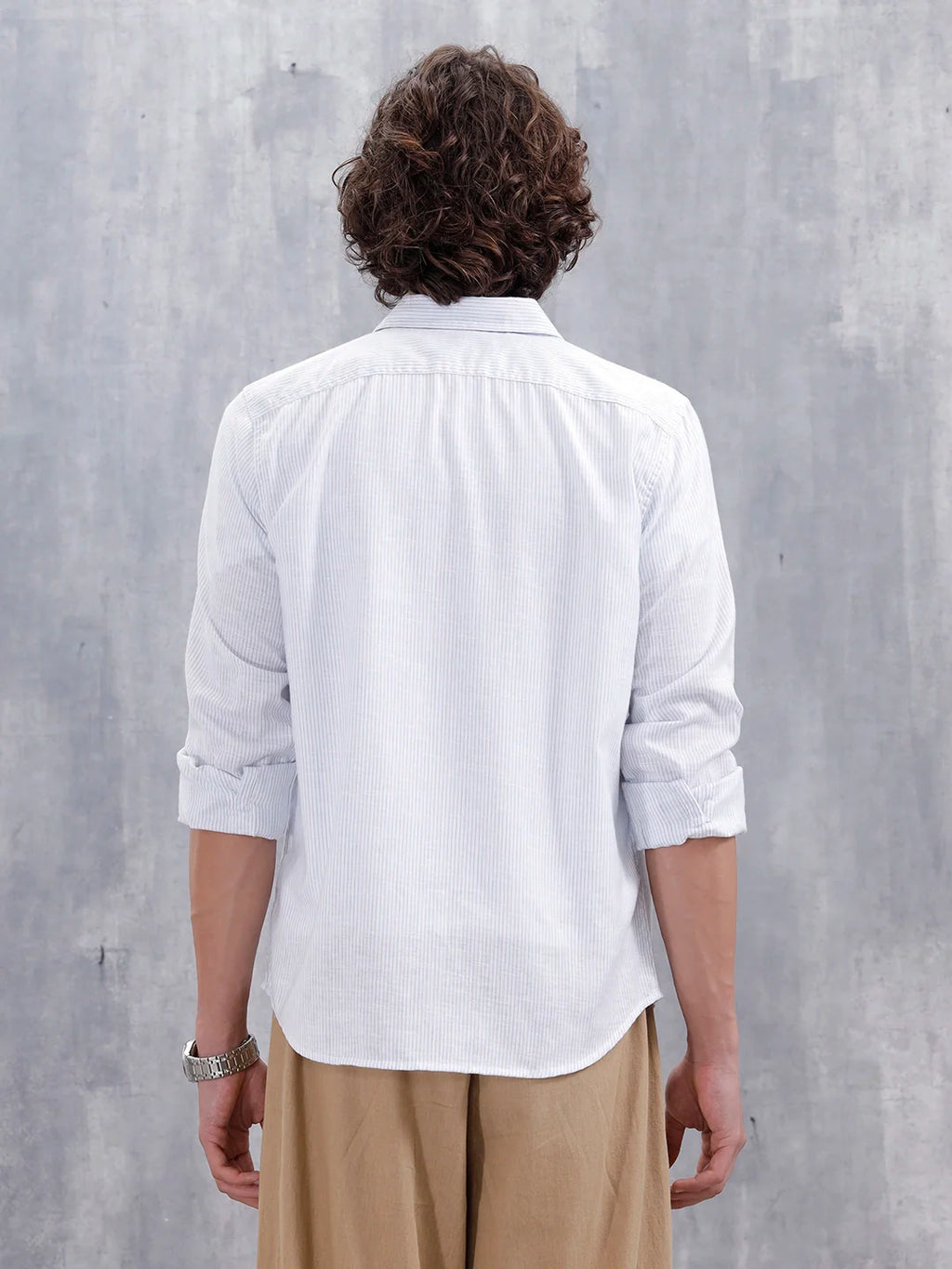Men's Casual Striped Pattern Shirt | Light Blue