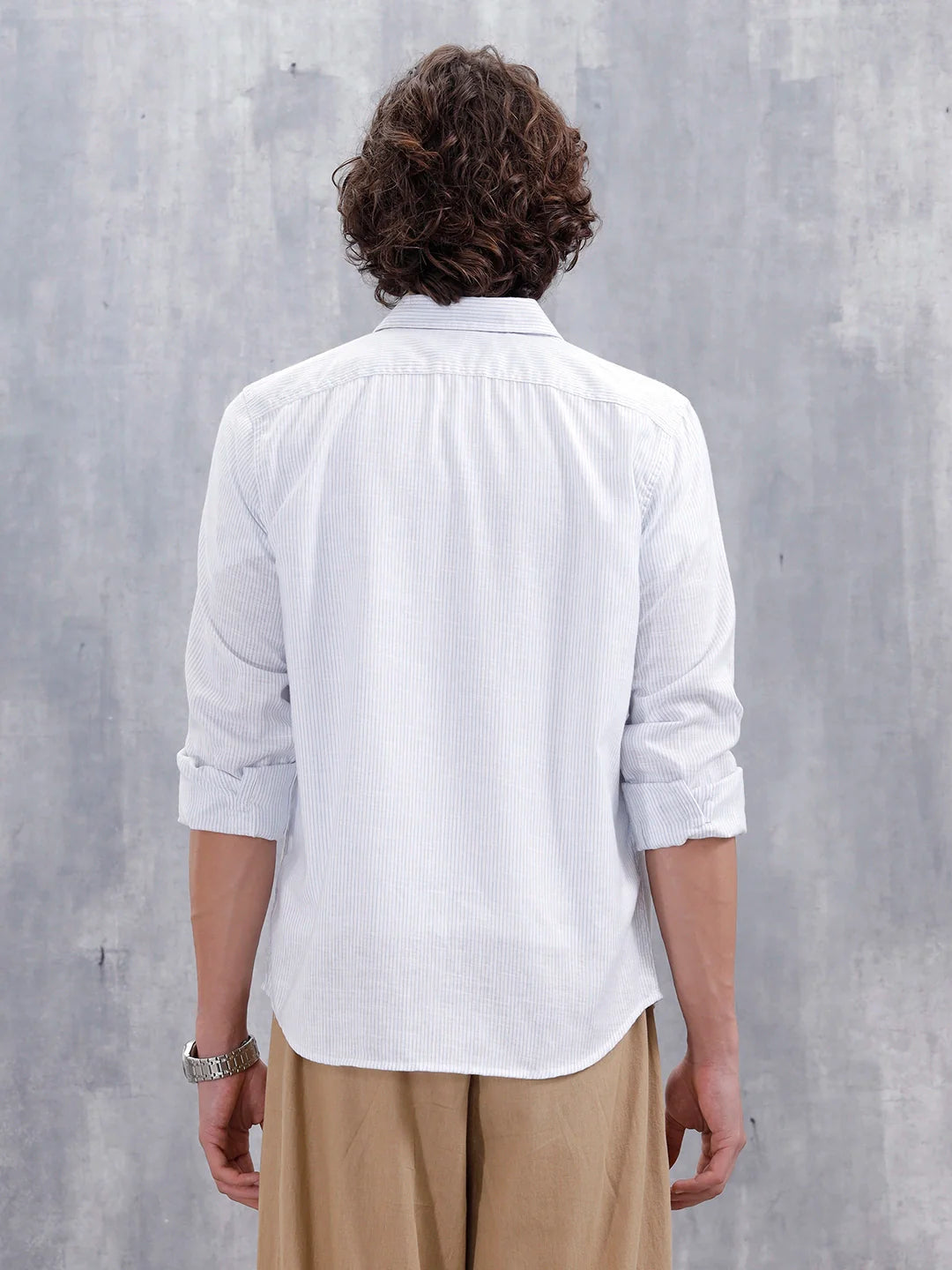 Men's Casual Striped Pattern Shirt | Light Blue